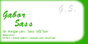 gabor sass business card